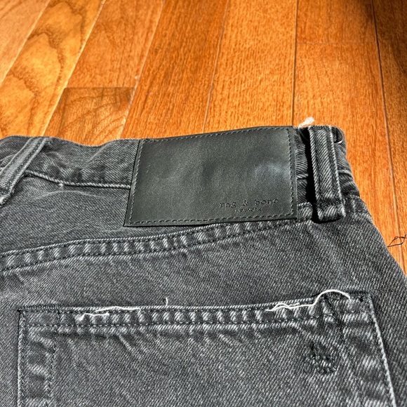 Rag and Bone Maya High Rise Shorty Short denim shorts washed black size 26 - Picture 3 of 6